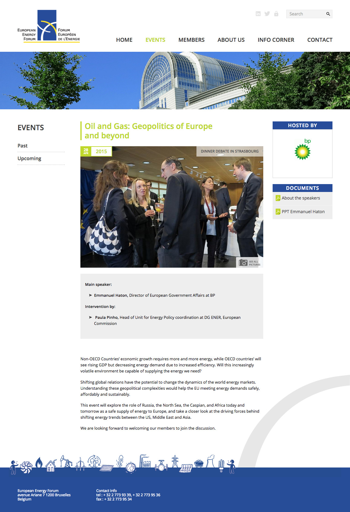 Page Event du site du Forum européen de l'énergie