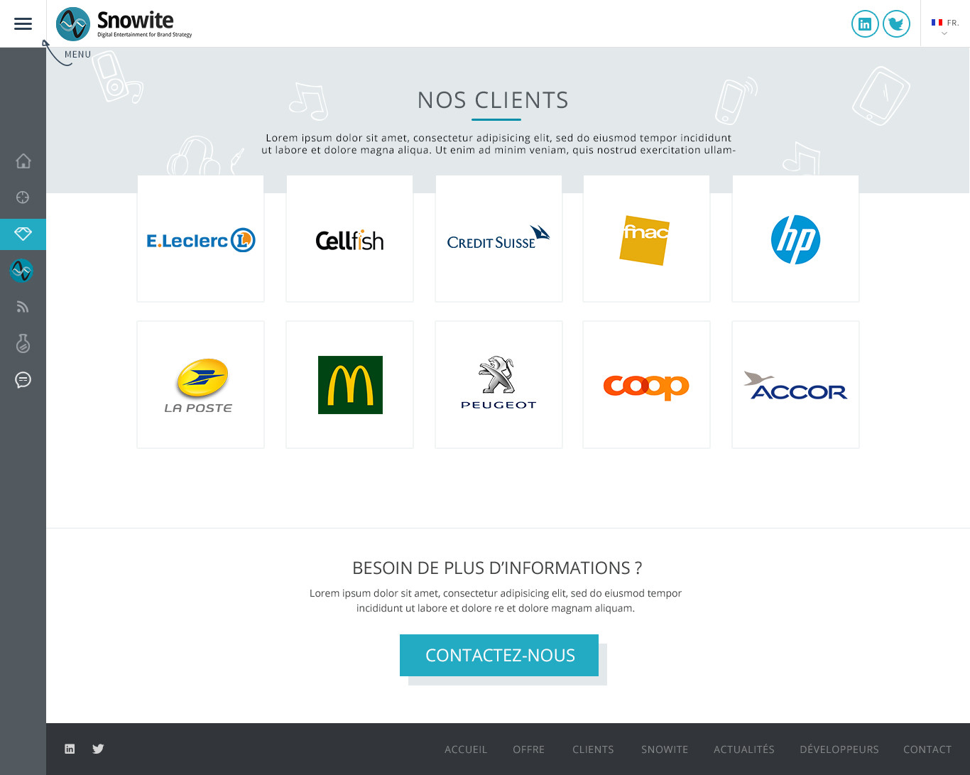 Page clients Snowite