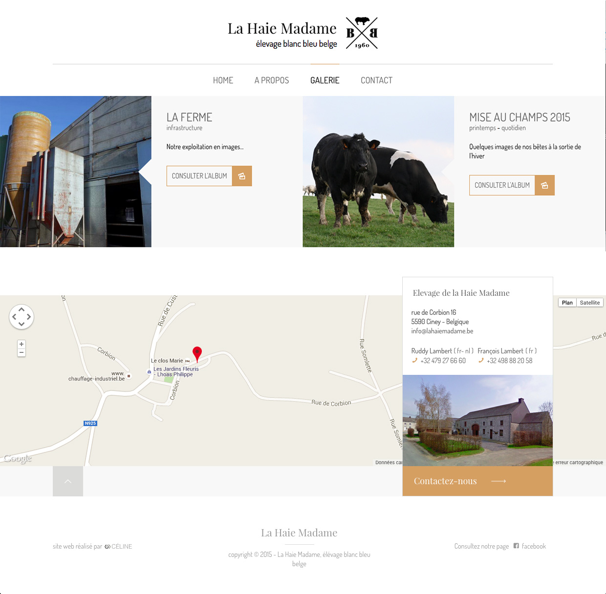 Galerie d'images du site de La Haie Madame